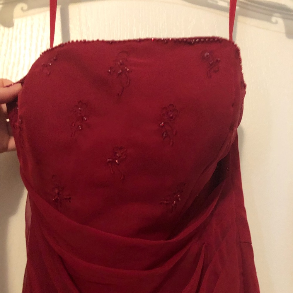 Burgundy Mori Lee Prom Dress